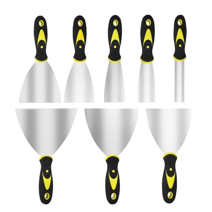 8 Stück Spachtel Set - Edelstahl Malerspachtel Spachtel Set mit Kunststoffgriff - Rostfrei Gipser Sp