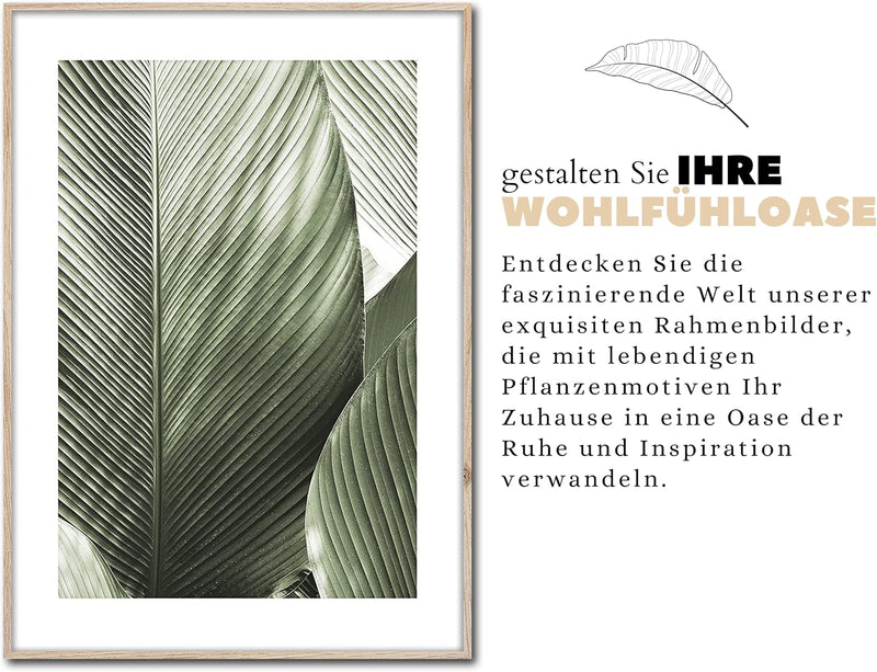 Rahmenbild Macro | Artbox Wandbild | Bild mit Holz Rahmen Optik Framepic | Macroaufnahme Pflanze mit