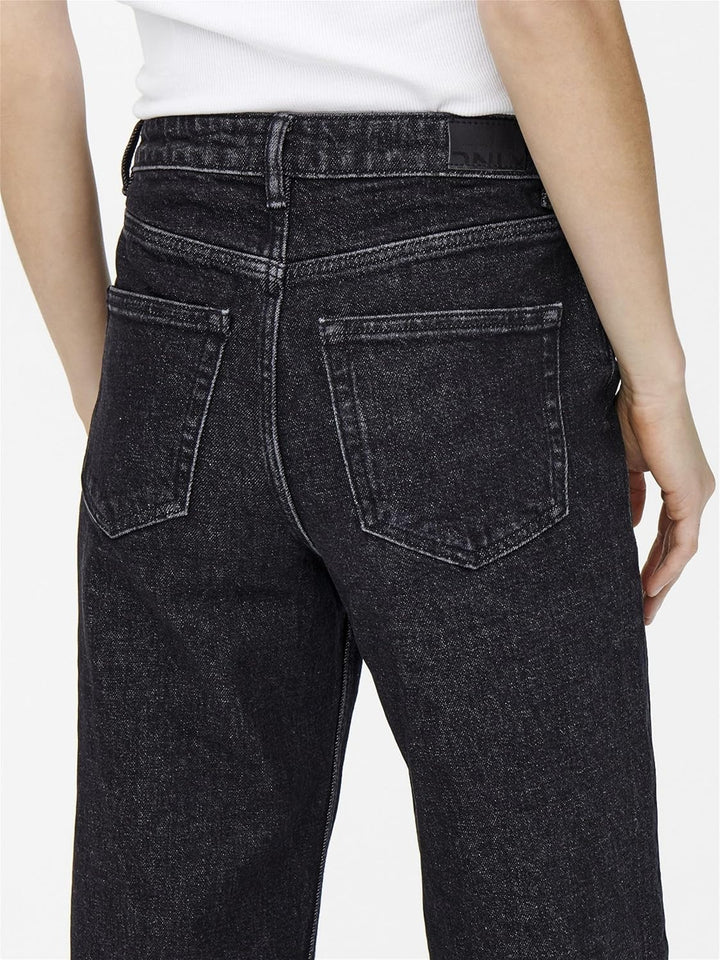 ONLY Female Weit geschnitten ONLJuicy Wide High Waist Jeans 26W / 32L Black Denim, 26W / 32L Black D