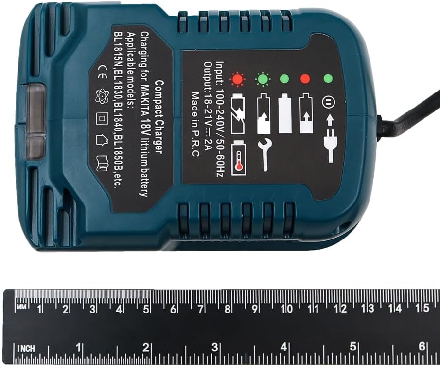Namvo Mini-Lithium-Akku-Ladegerät für Makita 18-V-Akku, kompatibel mit BL1850B, BL1860, BL1830, BL18