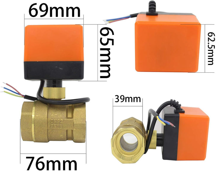 Motorisiertes 2-Wege-Kugelventil, elektrisch, 220 V, Magnetventil, normalerweise offen, 1/2 3/4 1 1-