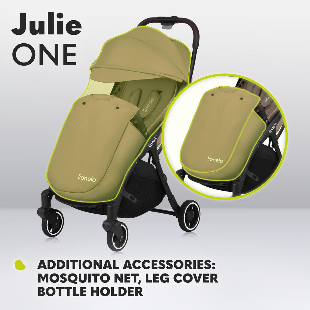 LIONELO Julie One Buggy Kinderwagen bis 22 kg, verstellbare Rückenlehne und Fussstütze, Moskitonetz,