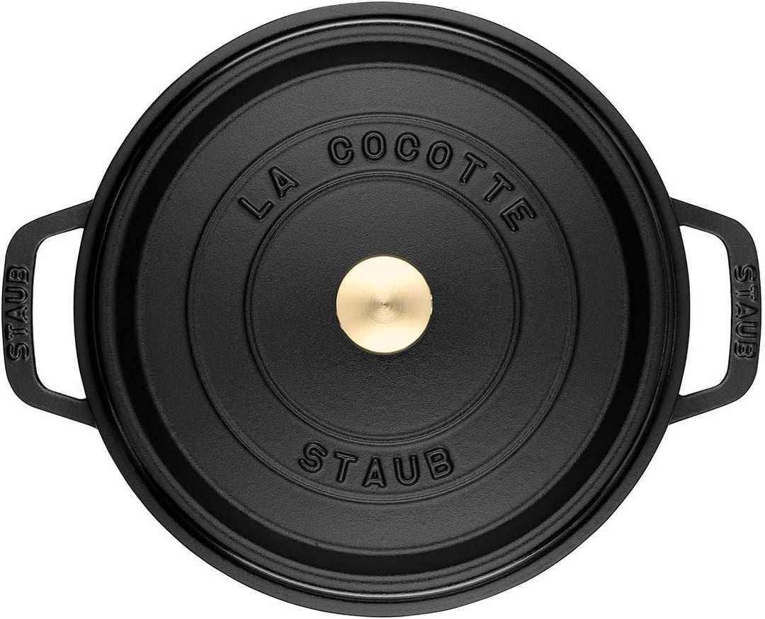 STAUB Gusseisen Bräter/Cocotte, Rund 30 cm, 8,35 L, Aromaregen Funktion für optimale Befeuchtung, Fü