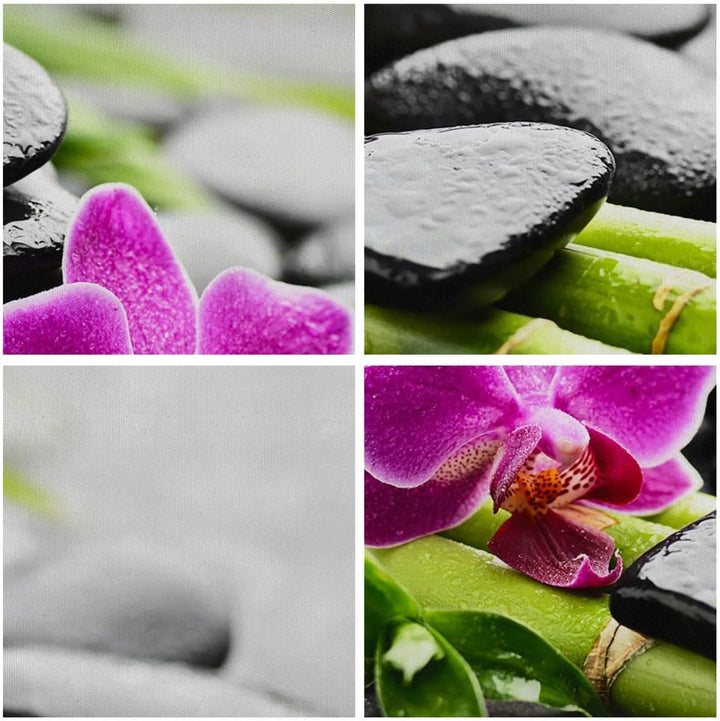 Bilder auf Leinwand Pflanze Steine Bambus Spa Leinwandbild mit Rahmen 45x80cm Wandbilder Dekoration