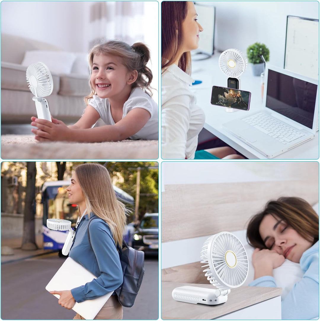 Handventilator, Tragbarer Leise Mini Ventilator, Wiederaufladbar USB Ventilator, Klein Taschenventil