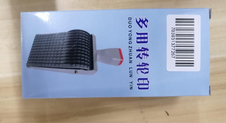 zeng Rolling Wheel Stamp 3 mm 16 Band Gummi Nummerierungsstempel,Abdruckgrösse 60 x3 mm Grauschwarz-