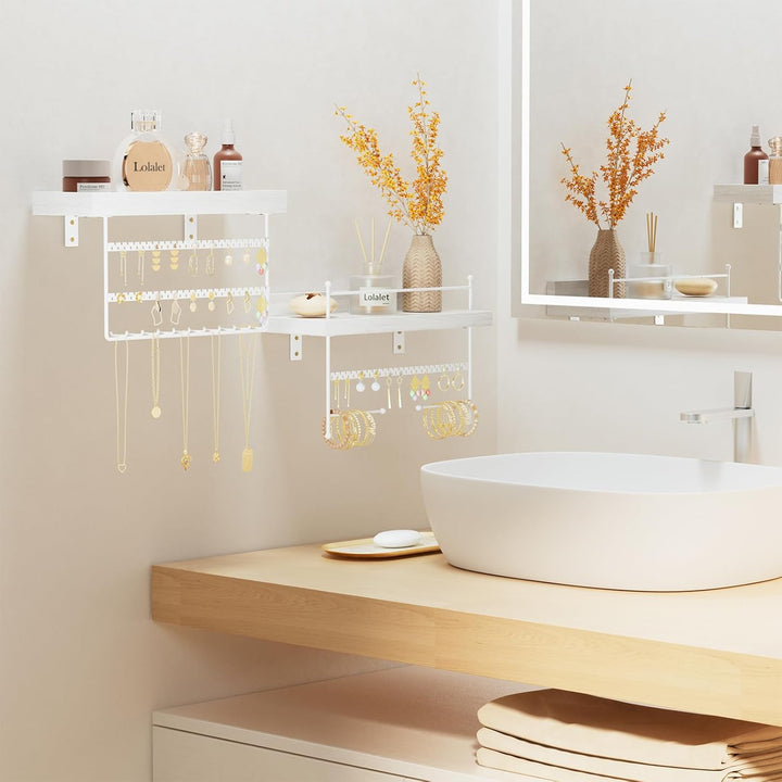 Lolalet 2 Stück hängend Schmuck Organizer Kettenaufhänger Wand Schmuckhalter, Wandmontierte Schmucka