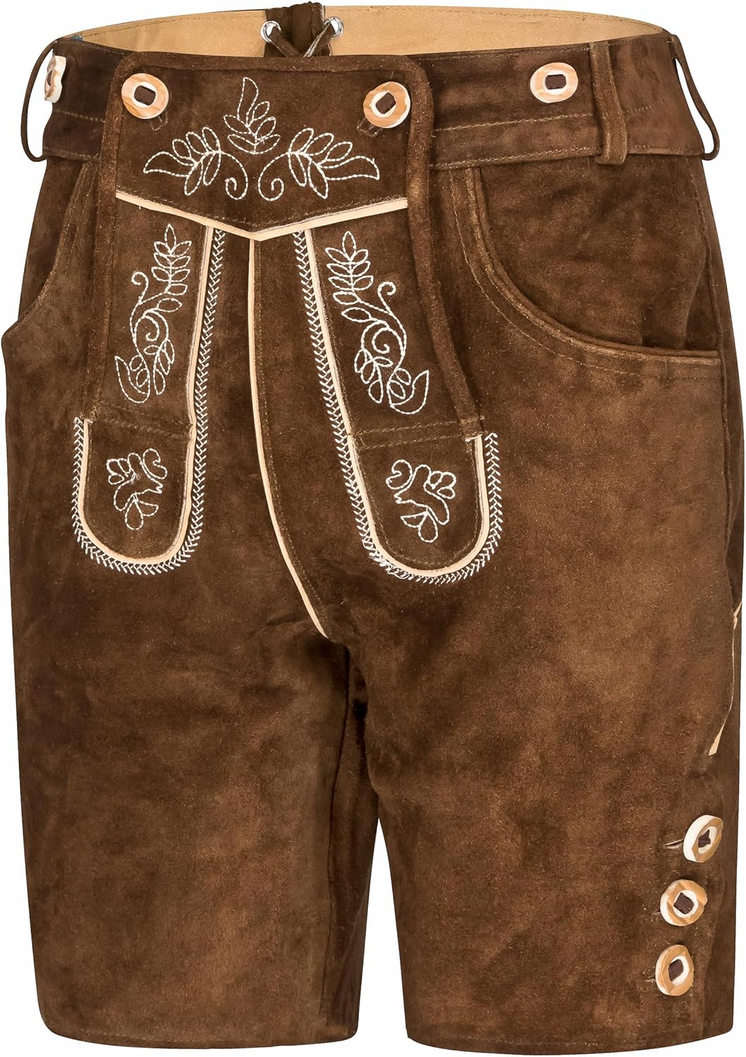 Schöneberger Trachten Couture Herren Feldberg Lederhose kurz Trachtenlederhose inkl. Hosenträger 50