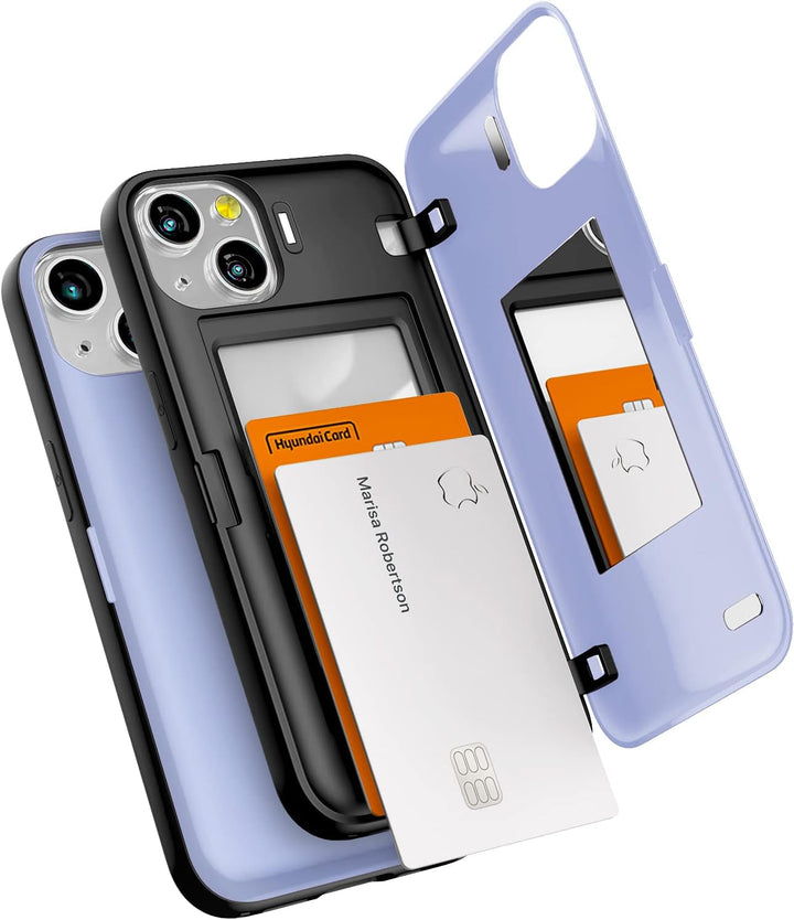 GOOSPERY Magnetic Door Bumper Hülle Kompatibel mit iPhone 13, Dual Layer protektive Kartenhalter Wal