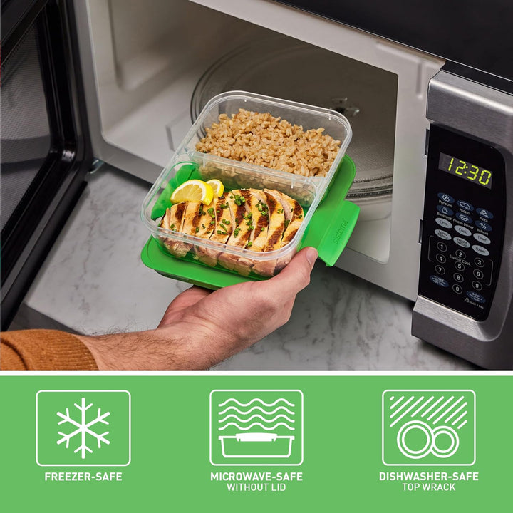 Sistema Nest IT Frischhaltedosen Meal Prep Boxen | 870 ml luftdichte Vorratsdosen mit Zwei Fächern u