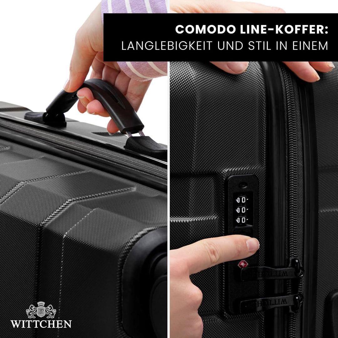 WITTCHEN COMODO Line Koffer Handgepäck Gepäck-Set aus ABS Teleskopgriff TSA Schloss 4 Doppelräder Sc