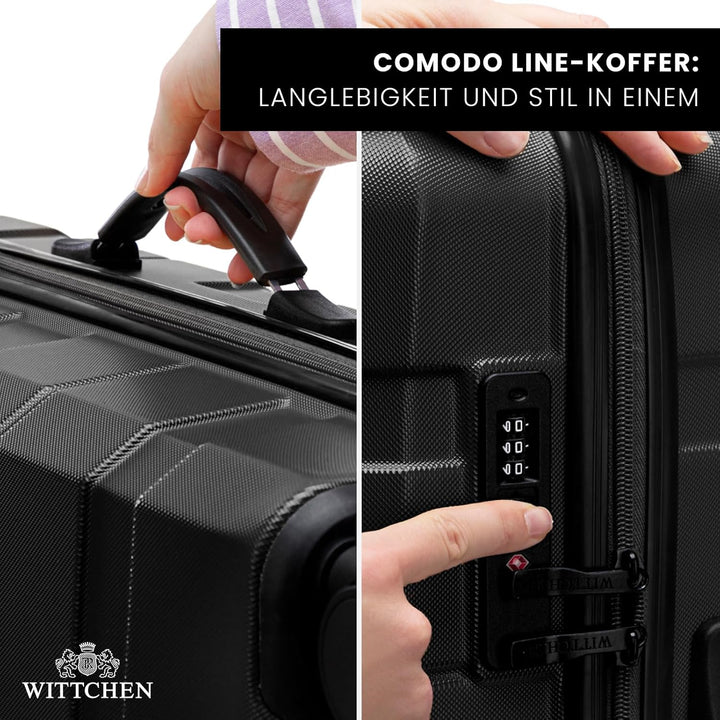 WITTCHEN COMODO Line Koffer Handgepäck Gepäck-Set aus ABS Teleskopgriff TSA Schloss 4 Doppelräder Sc