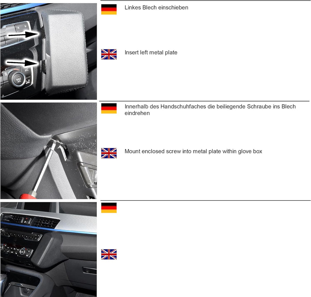 KUDA 2145 Halterung Kunstleder schwarz für BMW X1 (F48) / X2 (F39) ab 2015, 2145