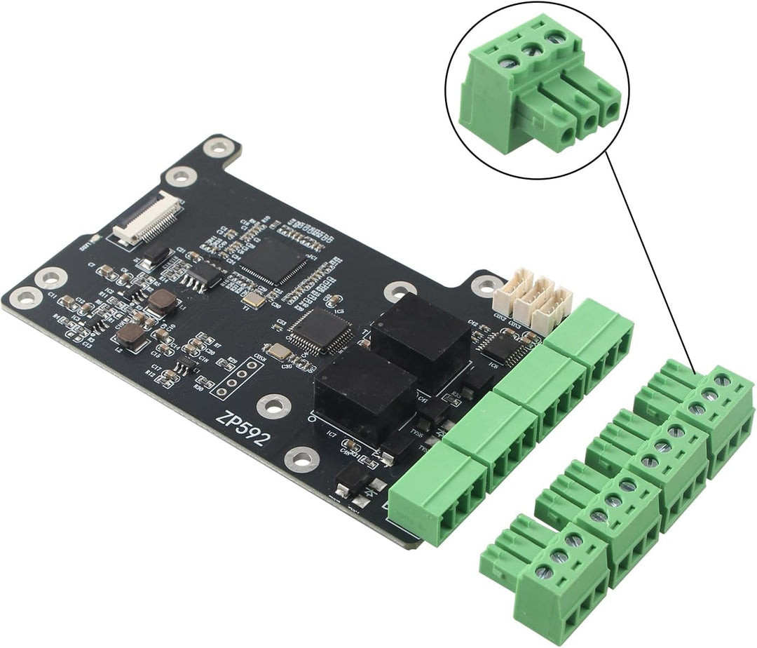 ZDE ZP592 PCIe to 2 Channel RS485 2 Channel RS232 HAT Expansion Board for Raspberry Pi 5 PCIe to RS4