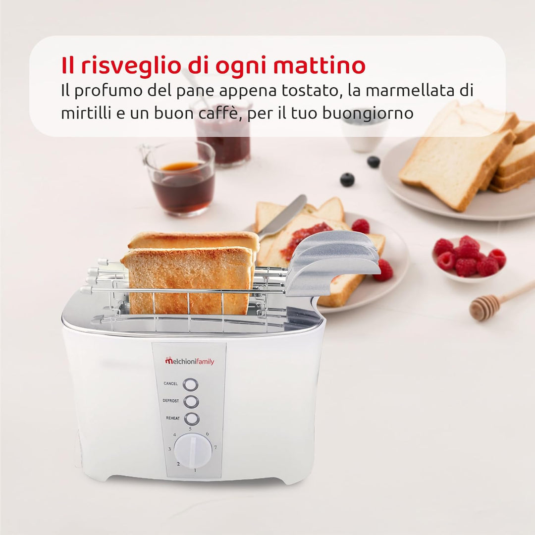 Melchioni 118310008 Toaster mit Toastzange TOSTO, elektrischer Sandwichtoaster, automatischer Auswur