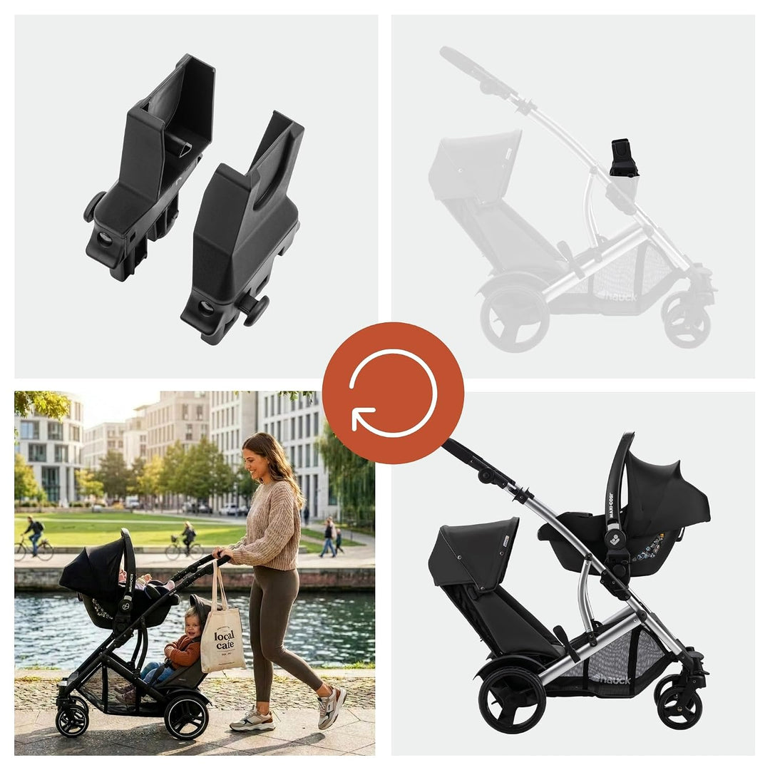 hauck Adapter Kompatibel mit Duett 2 & Duett 4 Geschwisterwagen sowie Ausgewählte Babyschalen von Ma