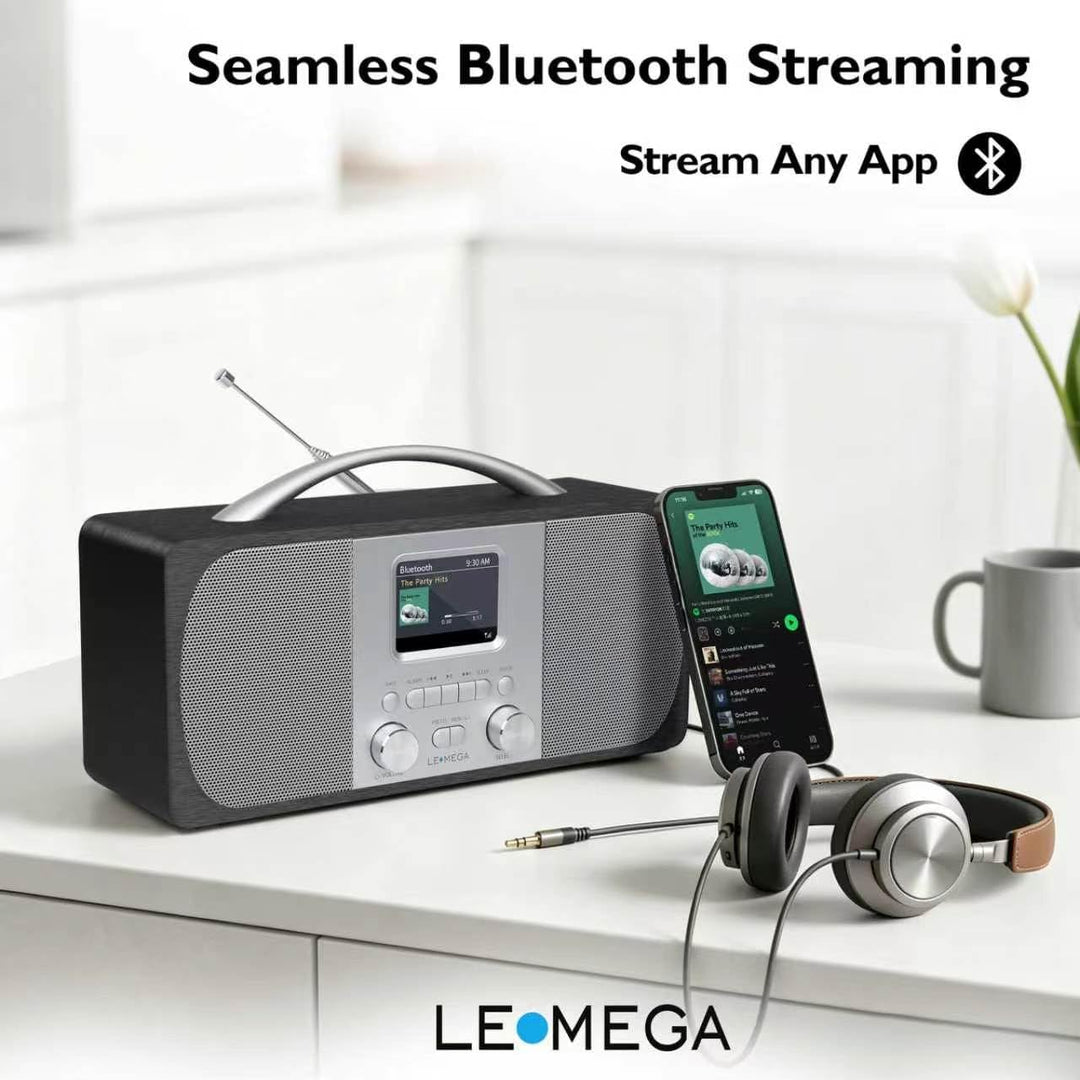 Tragbares DAB Radio | Digitalradios netz- und Batteriebetrieben | DAB Radiowecker | UKW-Radio,Blueto