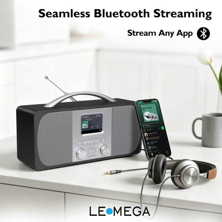 Tragbares DAB Radio | Digitalradios netz- und Batteriebetrieben | DAB Radiowecker | UKW-Radio,Blueto