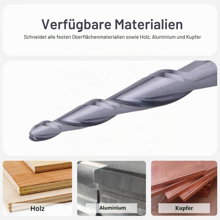 SpeTool Kugelkopffräser Konische Fräser CNC 2 Flöten 1,5 mm Radius Gravierfräser 6mm Schaft mit TiAl