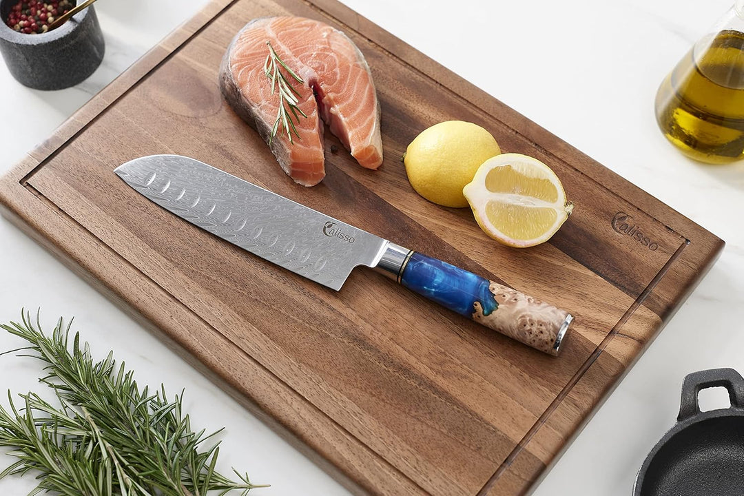 Calisso Santoku 67 Lagen Damaststahl - Damastmesser Küchenmesser, Japanisches