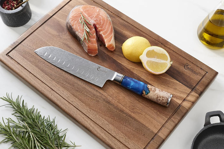 Calisso Santoku 67 Lagen Damaststahl - Damastmesser Küchenmesser, Japanisches