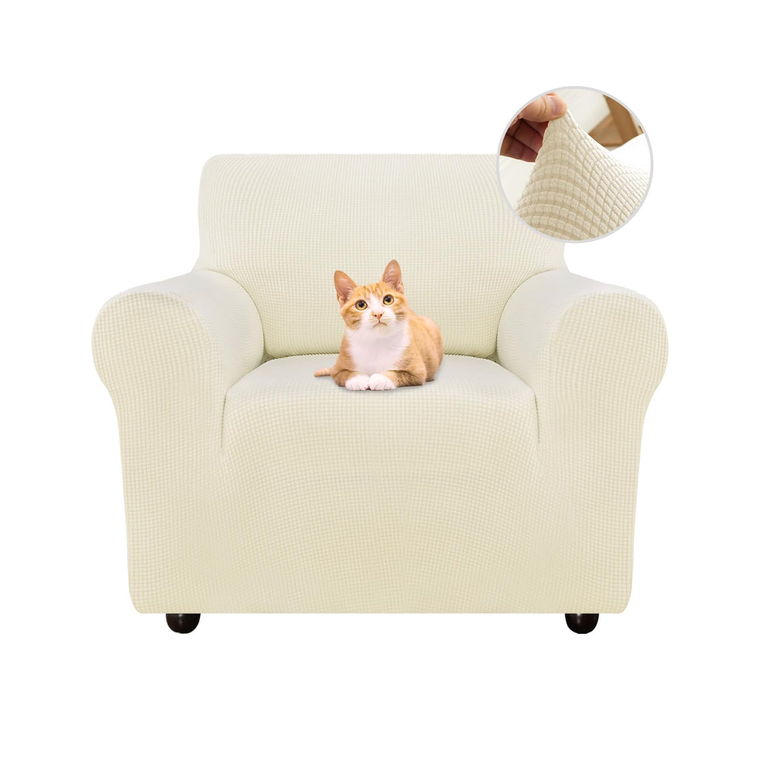Jaotto Sofabezug 1 Sitzer Elastischer Stretch Spandex Sofa Überwürfe Sofahusse Antirutsch Waschbar S