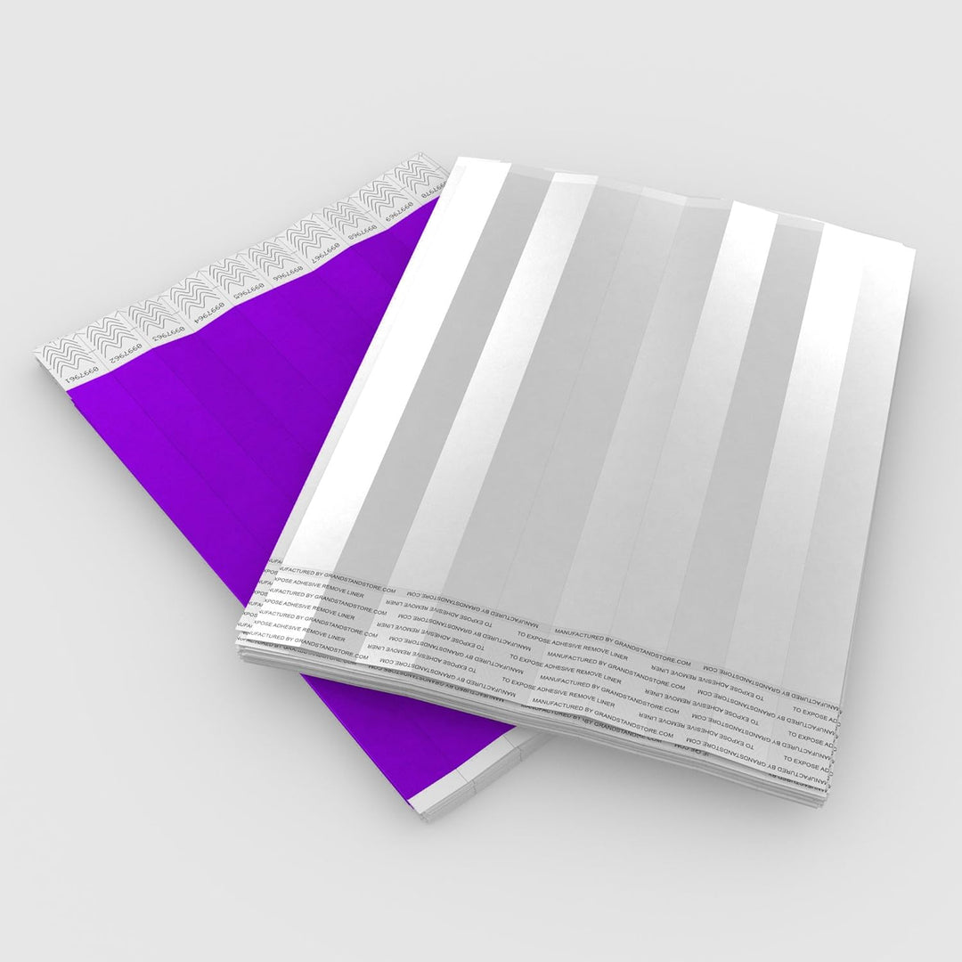 1000 Eintrittsbänder aus Tyvek zum selbst gestalten und bedrucken in Lila von GA Event Solutions - P