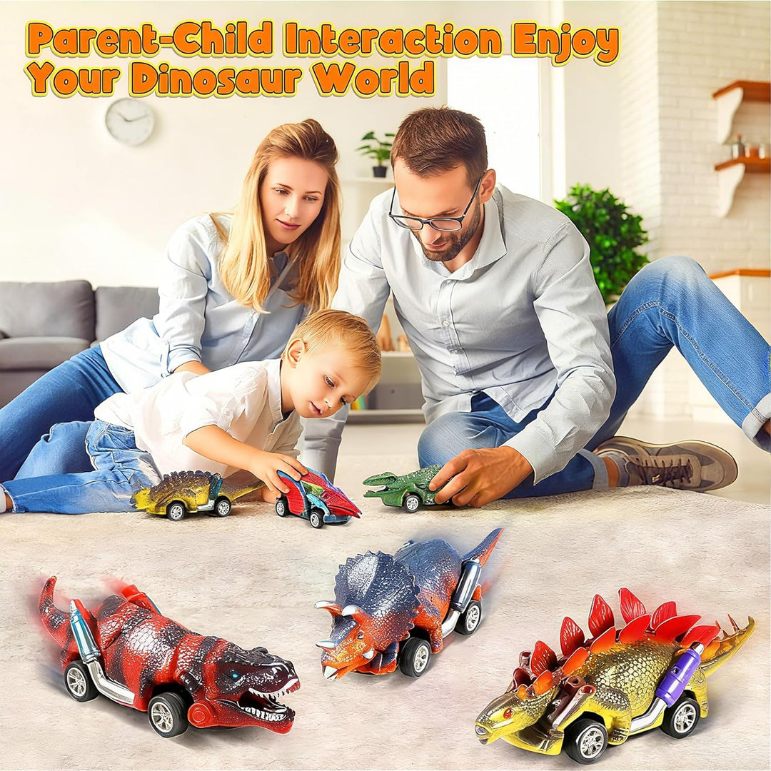 Dinosaurier - 6Pcs Auto Dino Spielzeug mit Spielmatte - Auto Dinosaurier Spielzeug ab 2 3 4 Jahre |