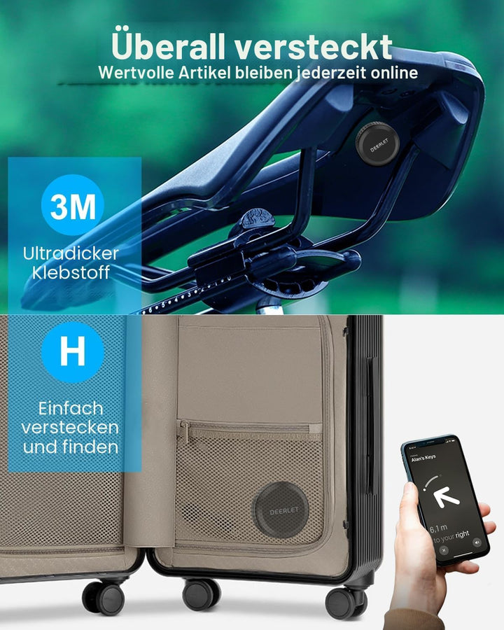 IPX8 wasserdichte Airtag-Halterung, 2 Stück, Airtag-Hülle mit ultraselbstklebendem Aufkleber, magnet