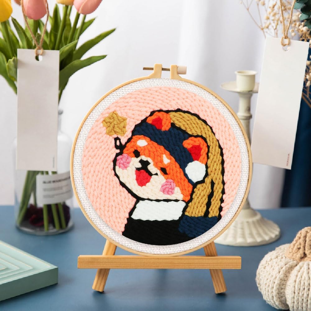 Figured'Art Punch Needle Set für Erwachsene - Stickerei, ideal für Anfänger - Mädchen mit der Perle