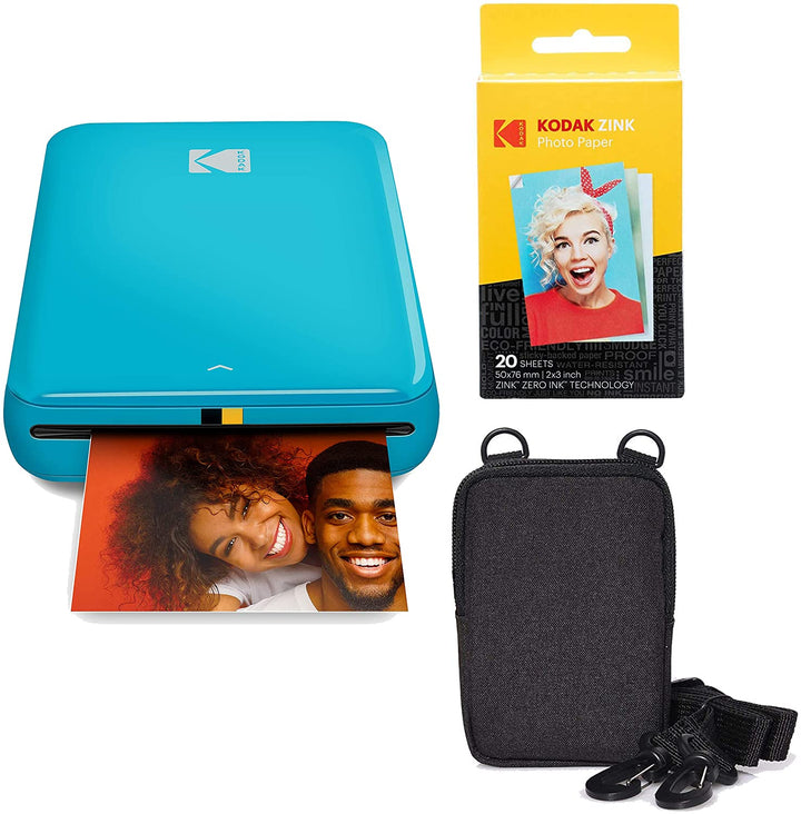 KODAK Step Printer Drahtloser mobiler Farbig Fotodrucker mit Zink-Technologie (Blau) Reiseset Blau S