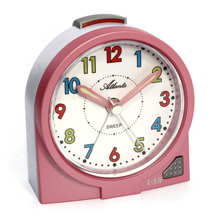 Atlanta Kinderwecker ohne Ticken Analog Mädchen Rosa - 2127/17
