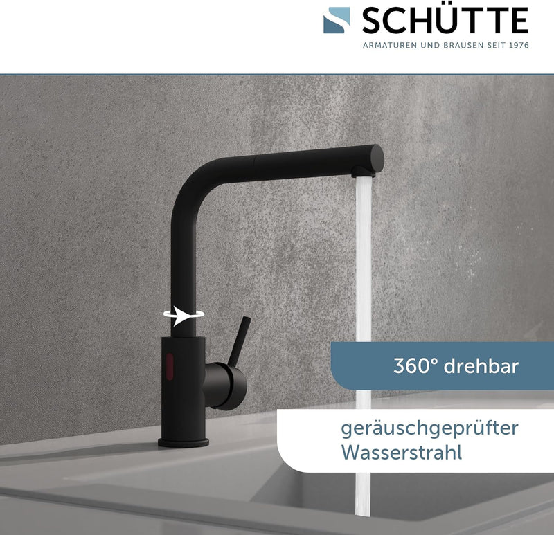 SCHÜTTE 99760 VITAL Sensor-Spültischarmatur Küche, Küchenarmatur mit ausziehbarer Brause, automatisc