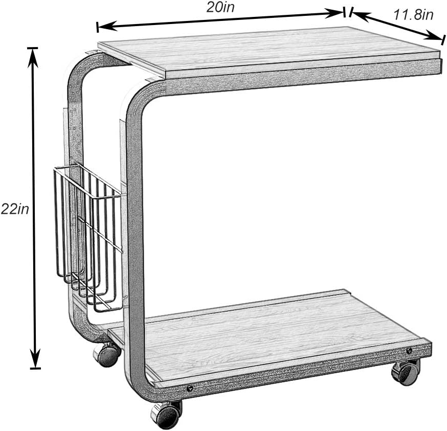 sogesfurniture Kleiner Beistelltisch Sofatisch Nachttisch Kaffeetisch, mobiler Laptoptisch Notebookt