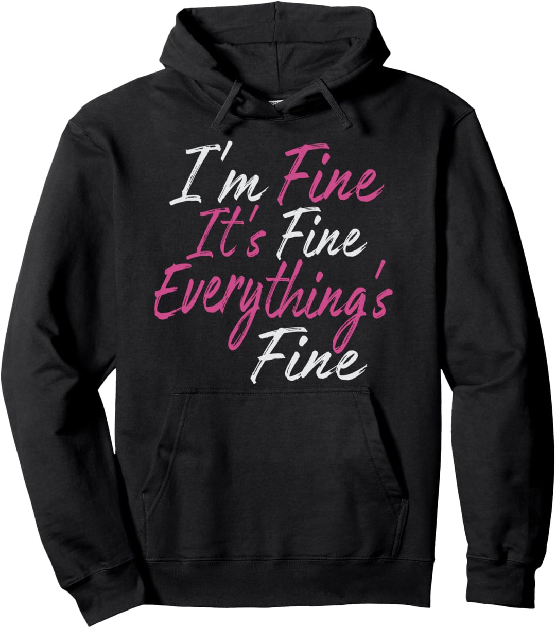 It's fine I m fine everything is fine Christmas Lights Pullover Hoodie