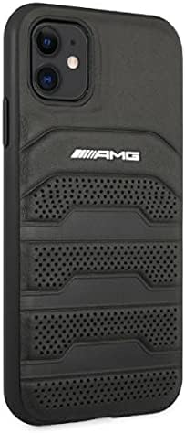 AMG Mercedes AMHCN61GSEBK Hülle für iPhone 11 6,1" schwarz Leather Debossed Lines