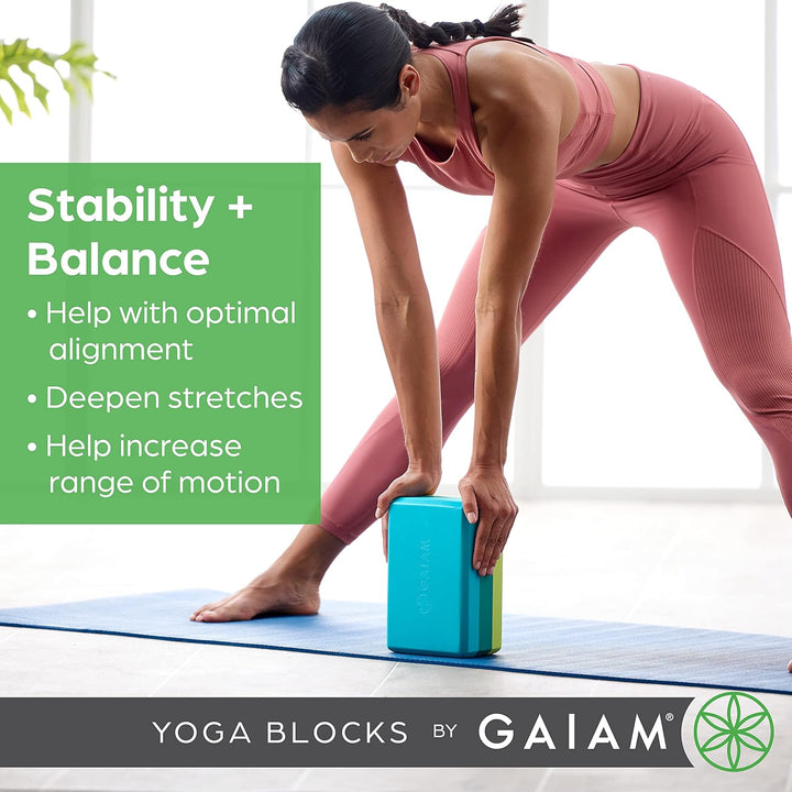 Gaiam Yogablocke Yoga Block Blauer Schattenpunkt, Blauer Schattenpunkt