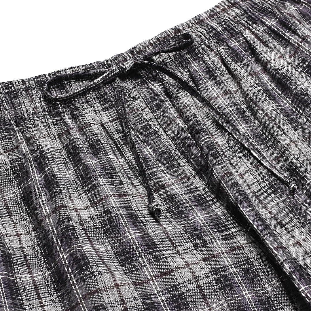 Herren Schlafanzughose Lang Baumwolle Karierte Pyjamahose Lounge Hose Pyjamaunterteil Freizeithose m