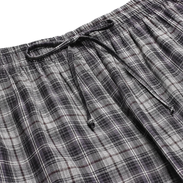 Herren Schlafanzughose Lang Baumwolle Karierte Pyjamahose Lounge Hose Pyjamaunterteil Freizeithose m