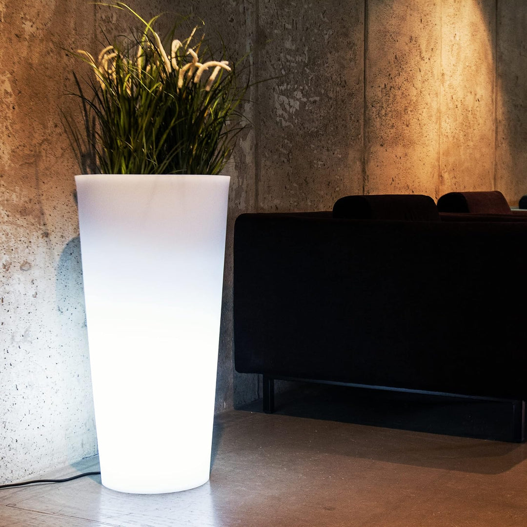 Monumo®️ Leuchtender Blumentopf Gross 80 cm x ⌀40 cm | geeignet für Haus, Büro, Garten, Patio, Hotel