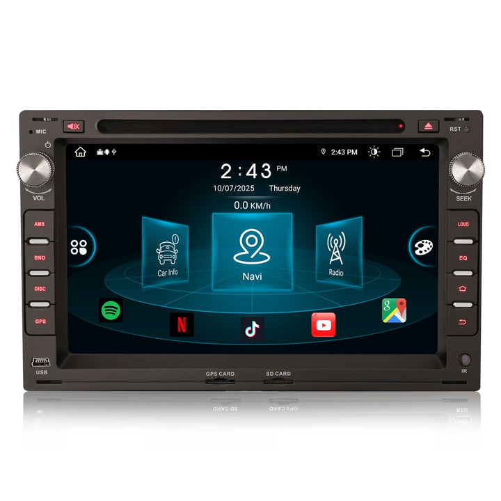Erisin 7 Zoll 8-Kern 4GB+64GB Android 14 Autoradio Bluetooth GPS Navigation Für VW Passat B5 Golf 4