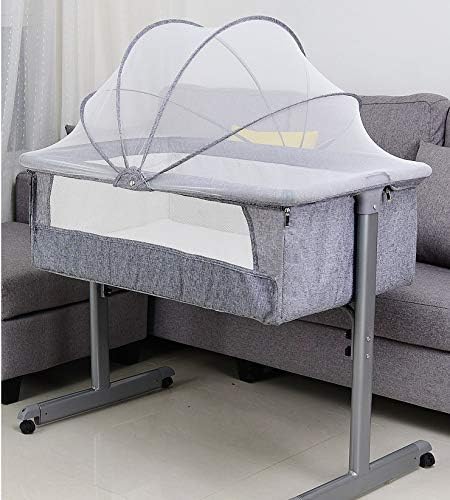 homewell Babybett Beistellbett, Wiege mit Moskitonetz, Faltbares, Bequeme Matratze, Seiten aus Netz,