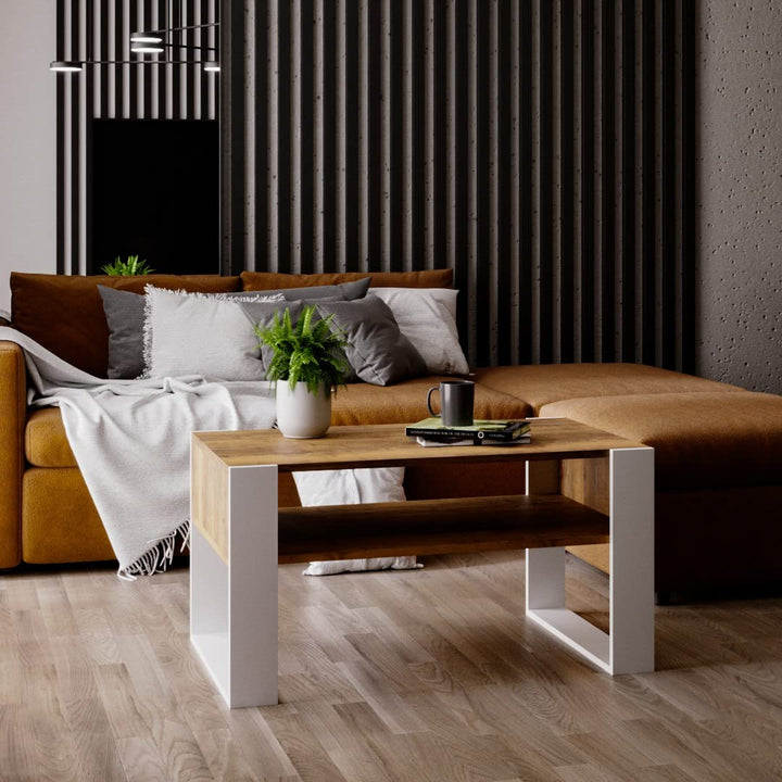 MRBLS Couchtisch – modernes rustikales Design – Wohnzimmer-Tisch Beistelltisch Kaffeetisch Sofatisch