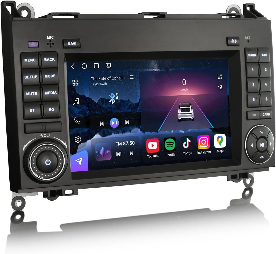 Erisin 7 Zoll 8-Kern 4GB+64GB Android 14 Autoradio 2Din mit GPS Navigation für Mercedes R-Klasse W25