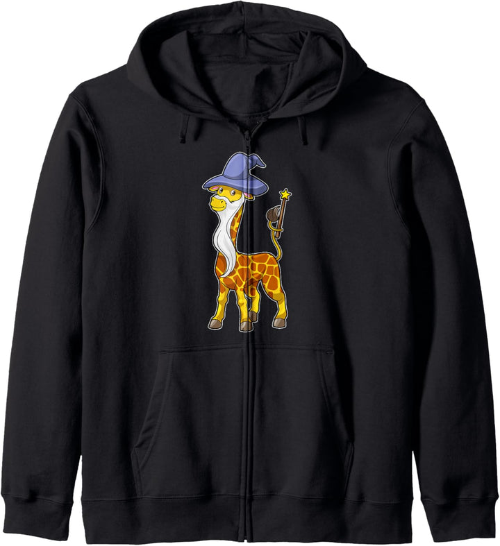 Giraffe Zauberer Zauberstab Hut Kapuzenjacke