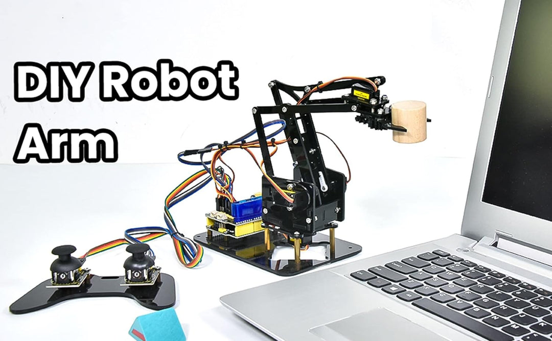 KEYESTUDIO Roboter Bausatz 4-Achsen Servo Steuerung Rollarm, Programmierbare für Arduino Roboter für