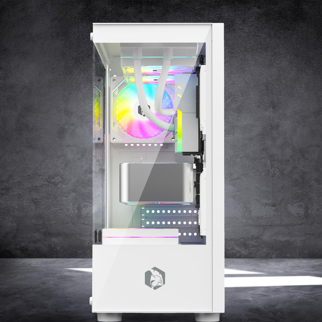 EMPIRE GAMING - (2024 Neu) Gamer PC-Gehäuse CM-241 – ARGB Mid Tower Micro-ATX und ITX – 3 Lüfter 120