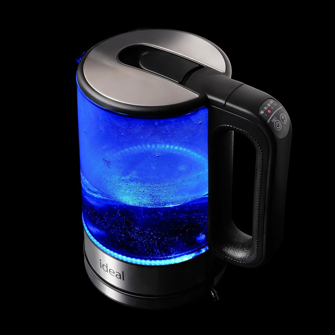 eldom IK1103 Glas Wasserkocher mit Temperatureinstellung (40°C-100°C), 1,7 Liter | Warmhaltefunktion