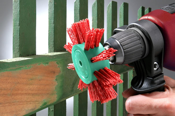 kwb Fächer-Bürste, fein, Schleif-Nylon, Ø 100 mm für Holz, Metall und Buntmetall, Nylonbürste für Bo