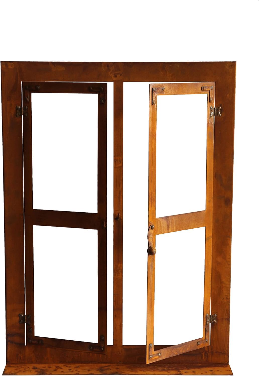Bornhöft Gartendeko Fenster aus Metall im Rost-Design, 45cm x 60cm, Deko-Fenster Fensterrahmen Edelr